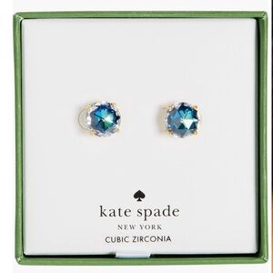 kate spade Gold-Set Blue Faceted Crystal Stud Earrings